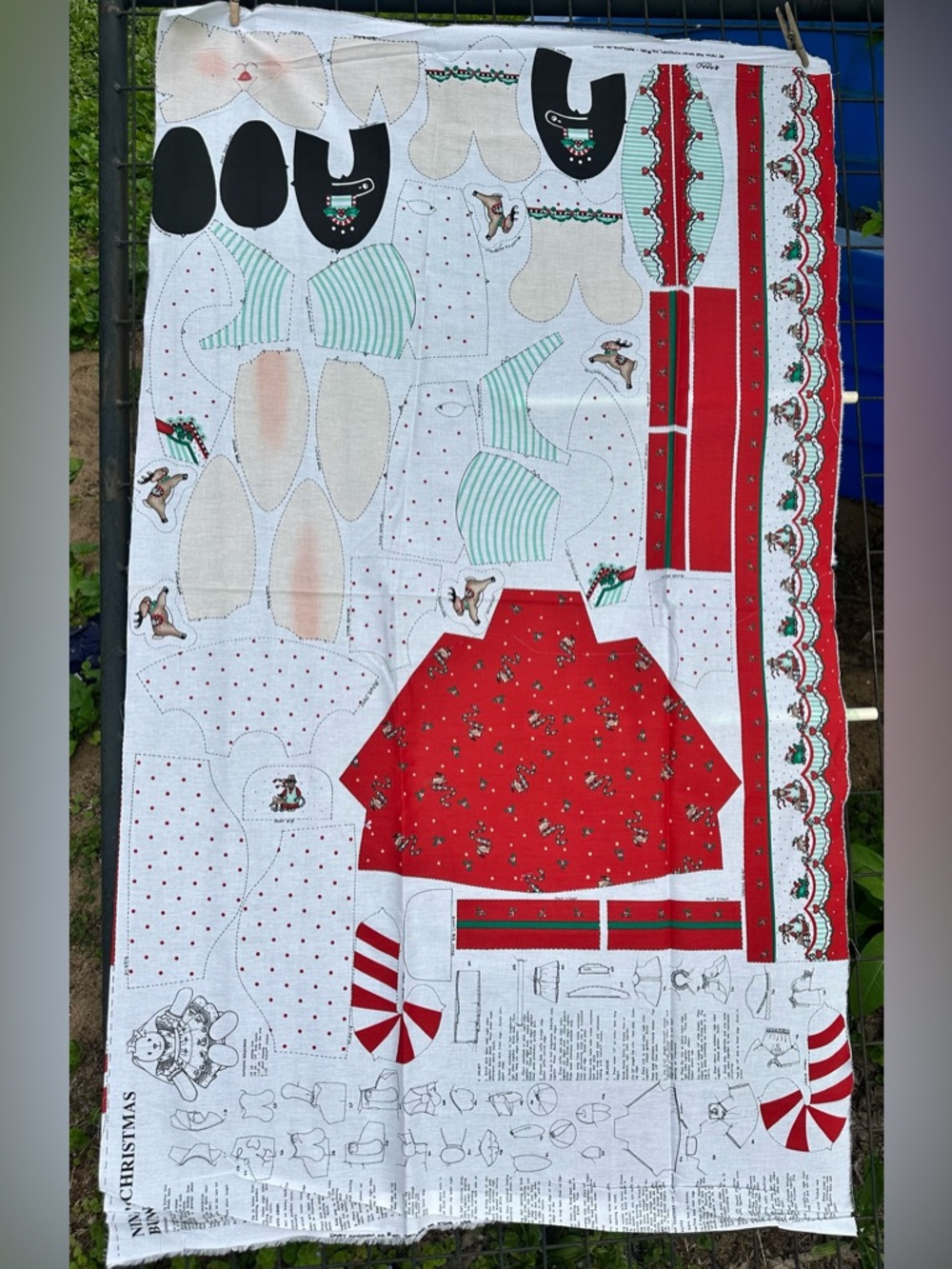 90s Vtg Nina's Christmas Bunny Daisy Kingdom Fabric Panel Cut N Sew